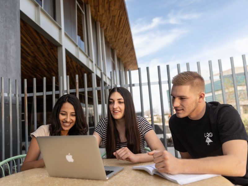 Students working on laptop at Yavapai College