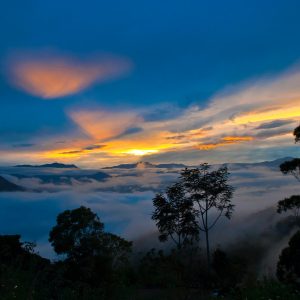 sunset over clouds