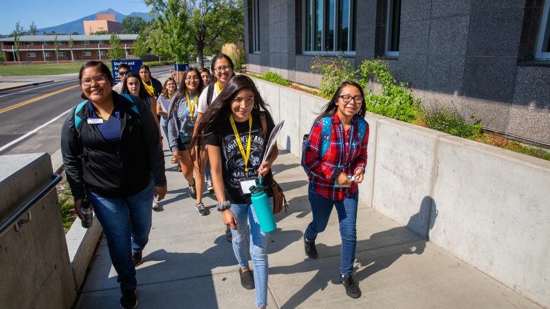 A photo students at a group tour.